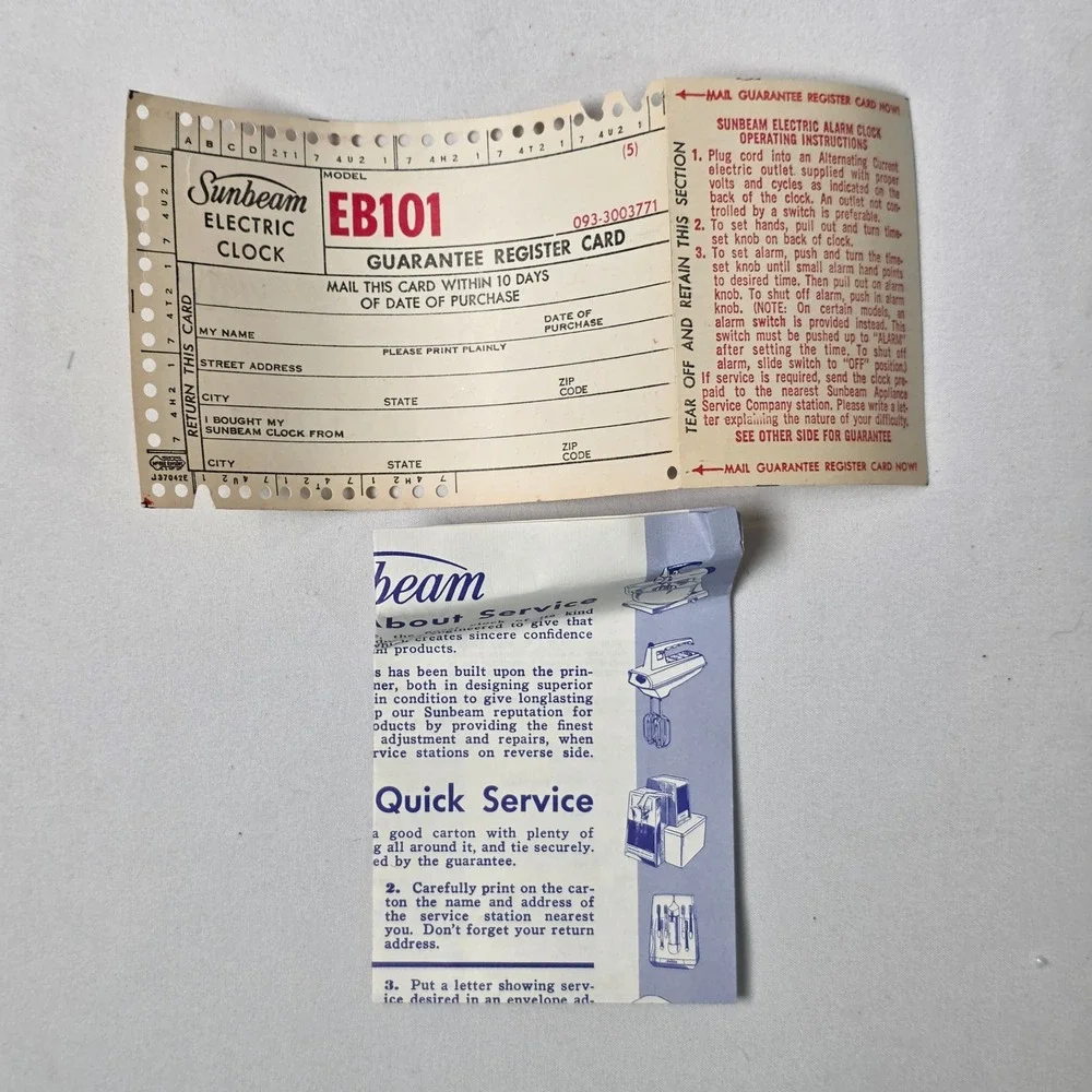 Sunbeam electric alarm